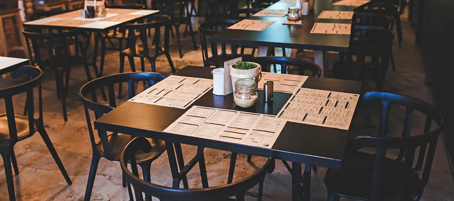 Tables in the restaurant